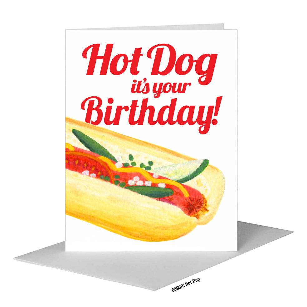 Hot Dog, Greeting Card (#8596R), A2 Card Front, www.printedcanvas.com