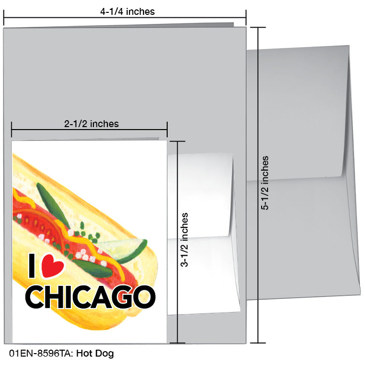 Hot Dog, Greeting Card (#8596TA), Enclosure Card, www.printedcanvas.com