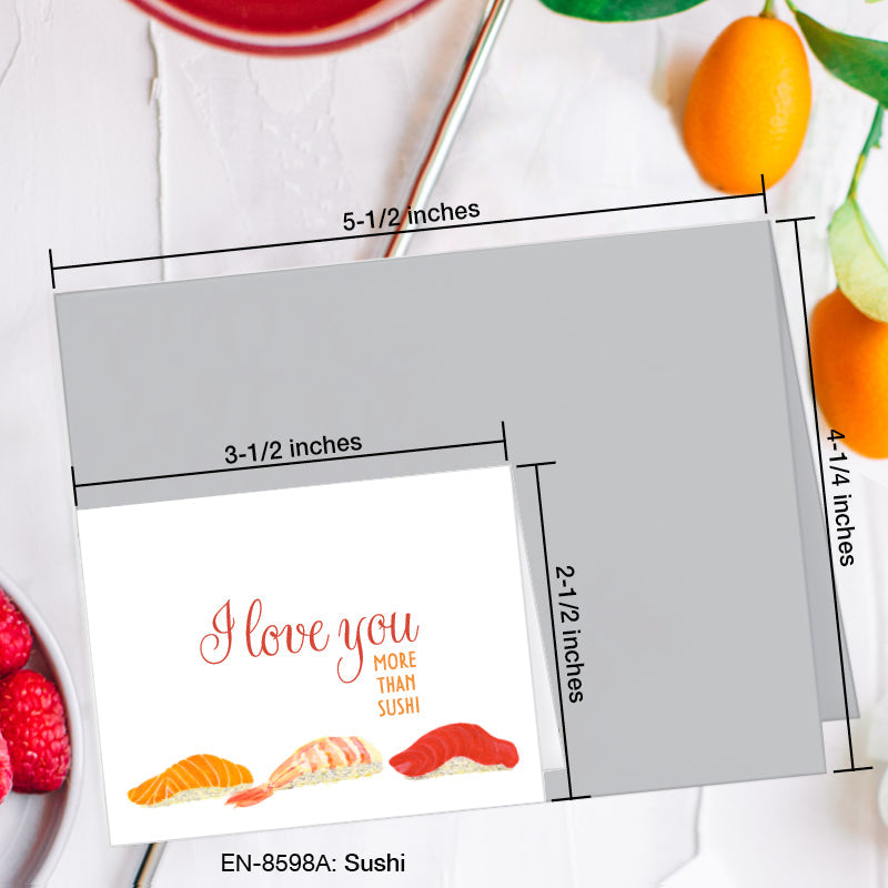 Sushi, Greeting Card (8598A), Enclosure, www.printedcanvas.com