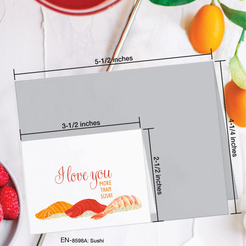 Sushi, Greeting Card (#8598A)