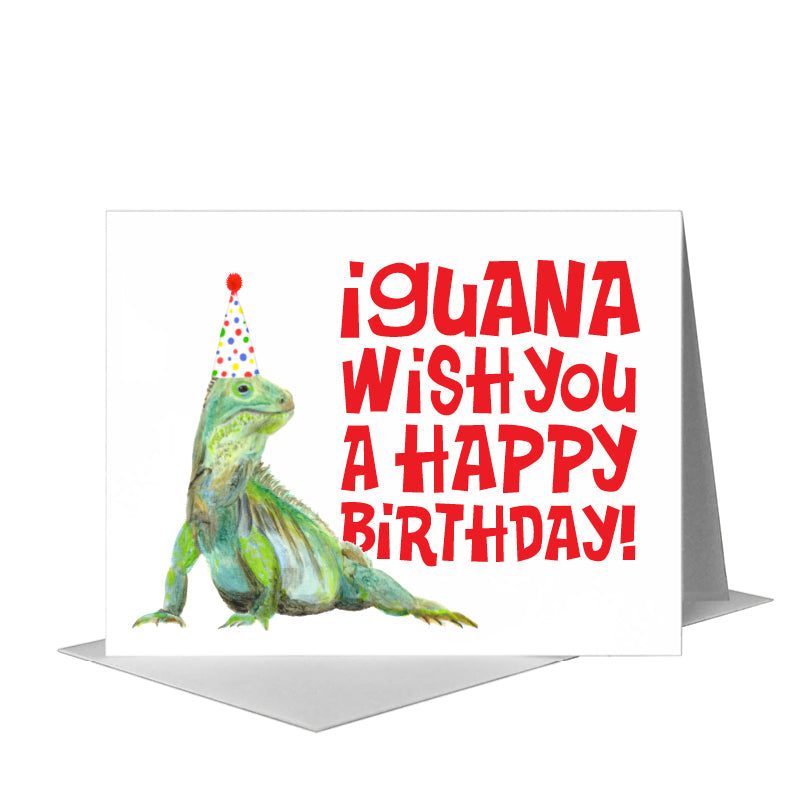 Iguana, Greeting Card (#8599C) A2 Card Front, www.printedcanvas.com
