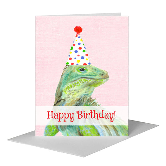 Iguana, Greeting Card (#8599CB) A2 Card Front, www.printedcanvas.com