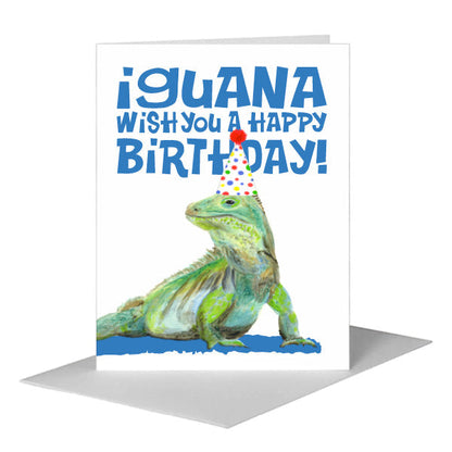 Iguana, Greeting Card (#8599E), A2 Card Front, www.printedcanvas.com