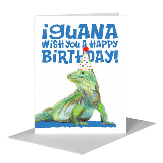 Iguana, Greeting Card (#8599E) A2 Card Front, www.printedcanvas.com