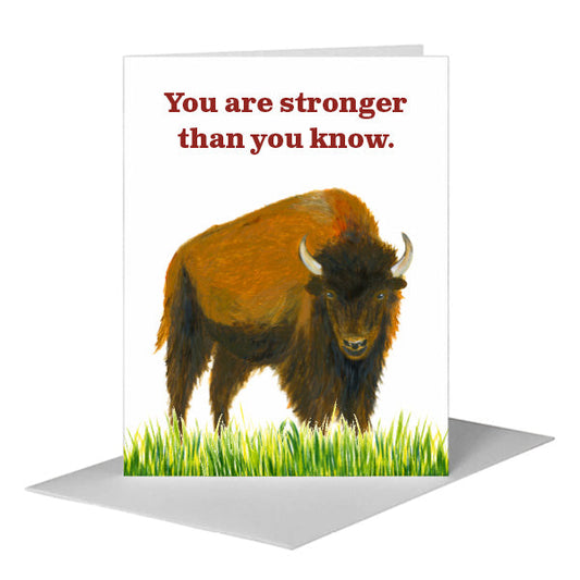 Bison, Greeting Card (#8600E) A2 Card Front, www.printedcanvas.com