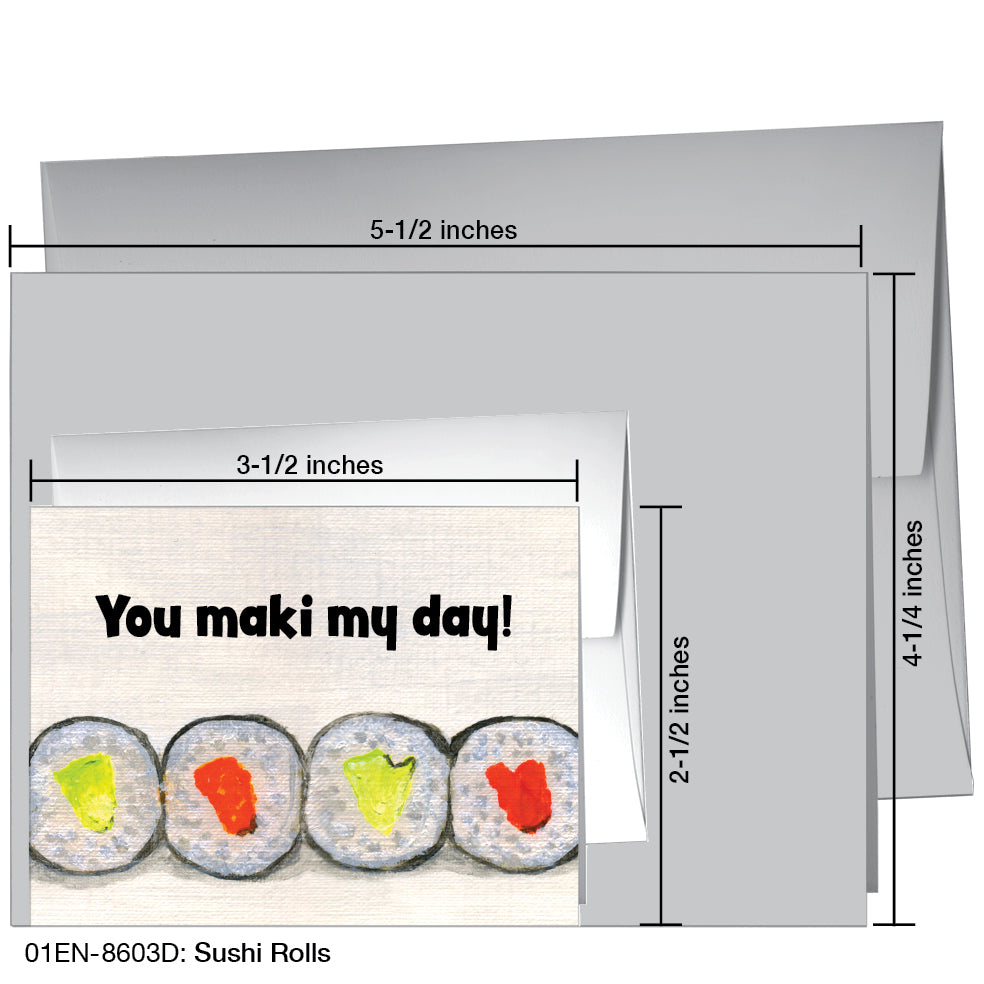 Sushi Rolls, Greeting Card (8603D)