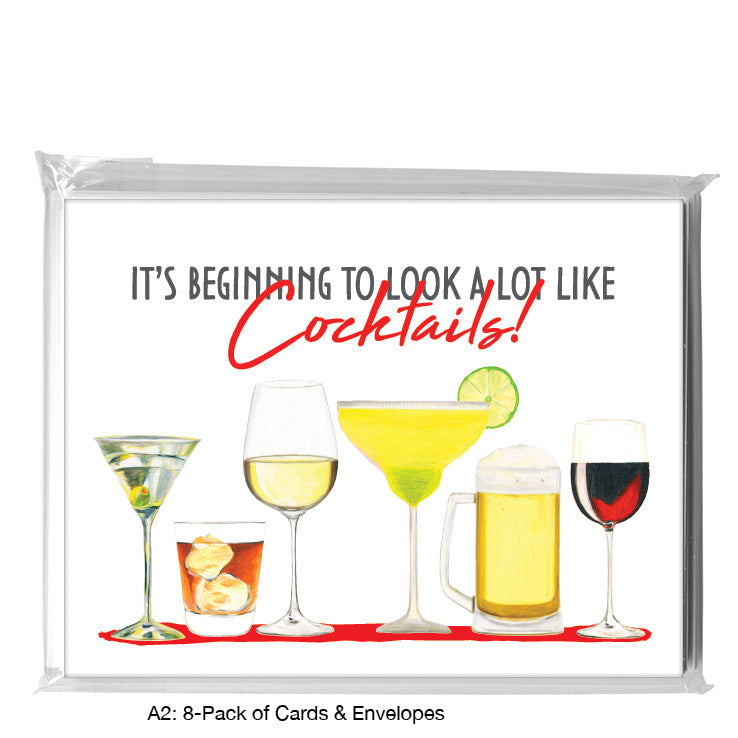 Cocktails, Greeting Card (8605A), A2 8-Pack, printedcanvas.com
