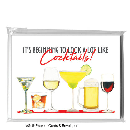 Cocktails, Greeting Card (8605A), A2 8-Pack, printedcanvas.com