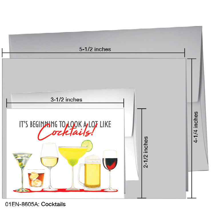 Cocktails, Greeting Card (8605A), Enclosure, printedcanvas.com
