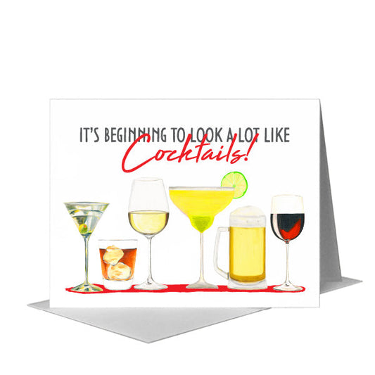 Cocktails, Greeting Card (#8605A) A2 Card Front, www.printedcanvas.com