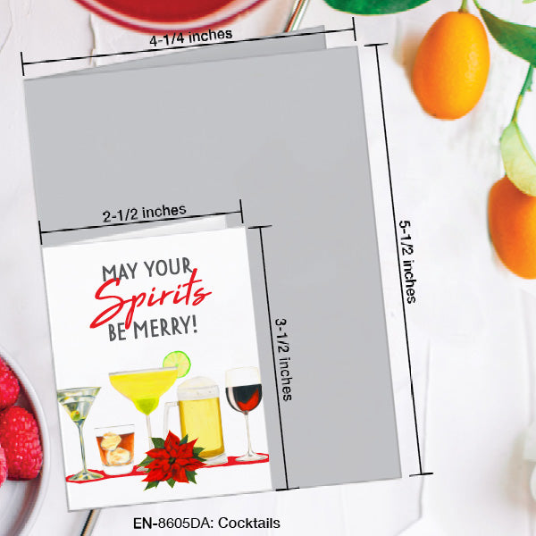 Cocktails, Greeting Card (8605DA), Enclosure Card, www.printedcanvas.com