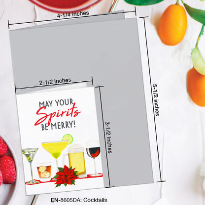 Cocktails, Greeting Card (8605DA), Enclosure Card, www.printedcanvas.com