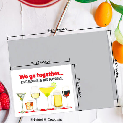 Cocktails, Greeting Card (8605E), Enclosure, www.printedcanvas.com