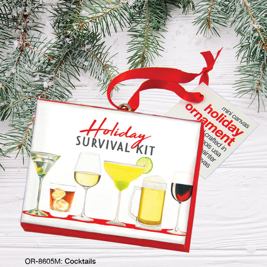 Cocktails, Ornament (OR-8605M), Front, printedcanvas.com