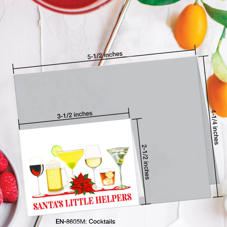 Cocktails, Greeting Card (#8605N), Enclosure Card, www.printedcanvas.com
