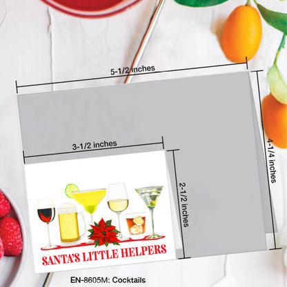 Cocktails, Greeting Card (#8605N), Enclosure Card, www.printedcanvas.com