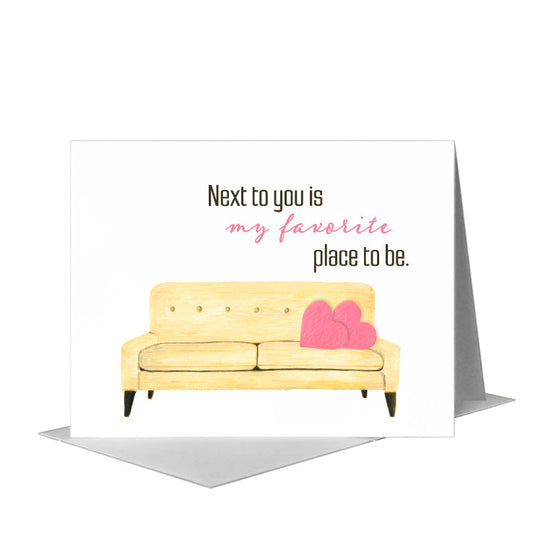 Sofa, Greeting Card (#8608H) A2 Card Front, www.printedcanvas.com
