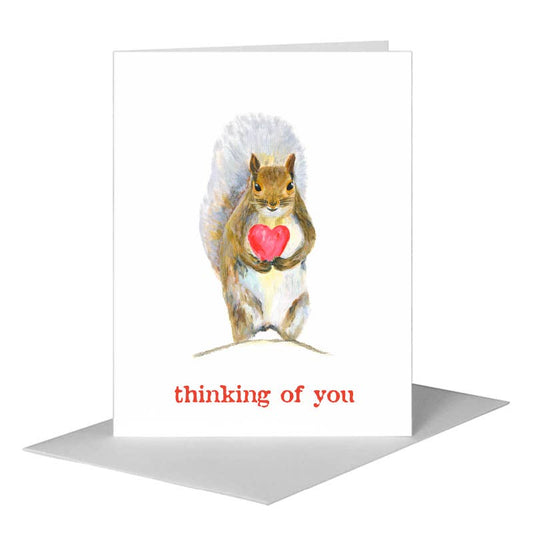 Squirrel in Thought, Greeting Card (#8670E) A2 Card Front, www.printedcanvas.com