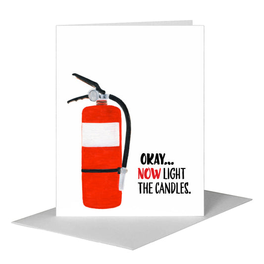 Extinguisher, Greeting Card (#8610AA) A2 Card Front, www.printedcanvas.com