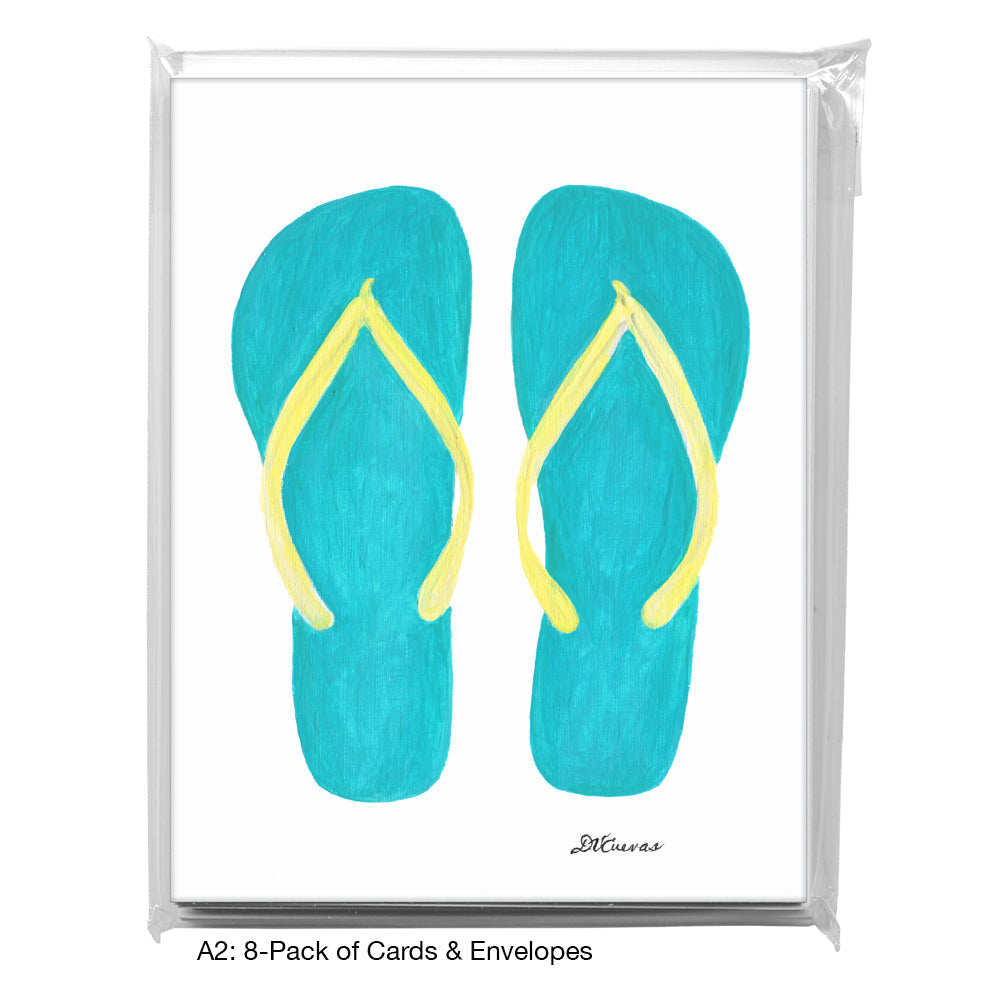 Flip Flops, Greeting Card (8613), A2 8-Pack, printedcanvas.com