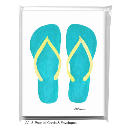 Flip Flops, Greeting Card (8613), A2 8-Pack, printedcanvas.com