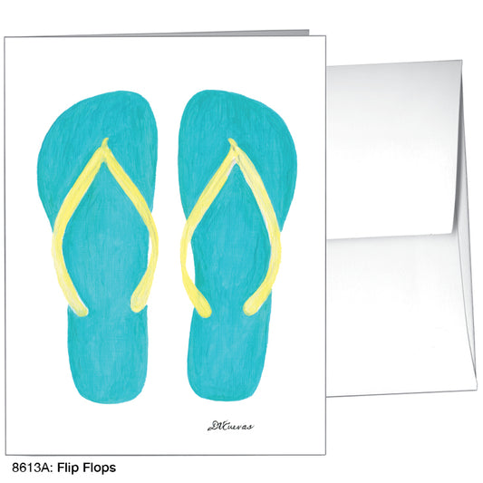 Flip Flops, Greeting Card (#8613A), A2 Card Front, www.printedcanvas.com
