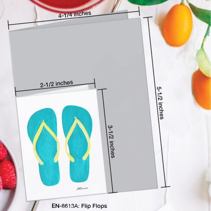 Flip Flops, Greeting Card (#8613A)