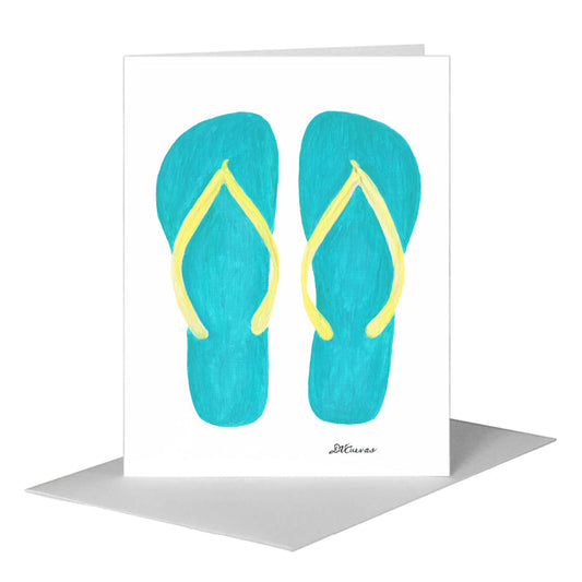 Flip Flops, Greeting Card (#8613A) A2 Card Front, www.printedcanvas.com