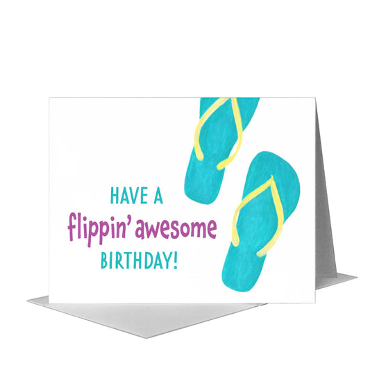 Flip Flops, Greeting Card (#8613B) A2 Card Front, www.printedcanvas.com