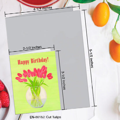 Cut Tulips, Greeting Card (8618J), Enclosure, www.printedcanvas.com