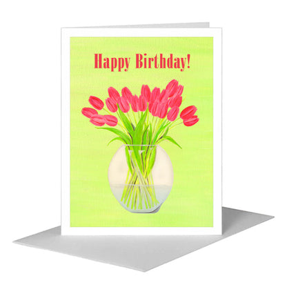 Cut Tulips, Greeting Card (#8618J), A2 Card Front, www.printedcanvas.com