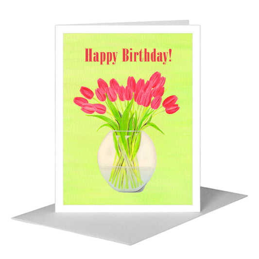 Cut Tulips, Greeting Card (#8618J) A2 Card Front, www.printedcanvas.com