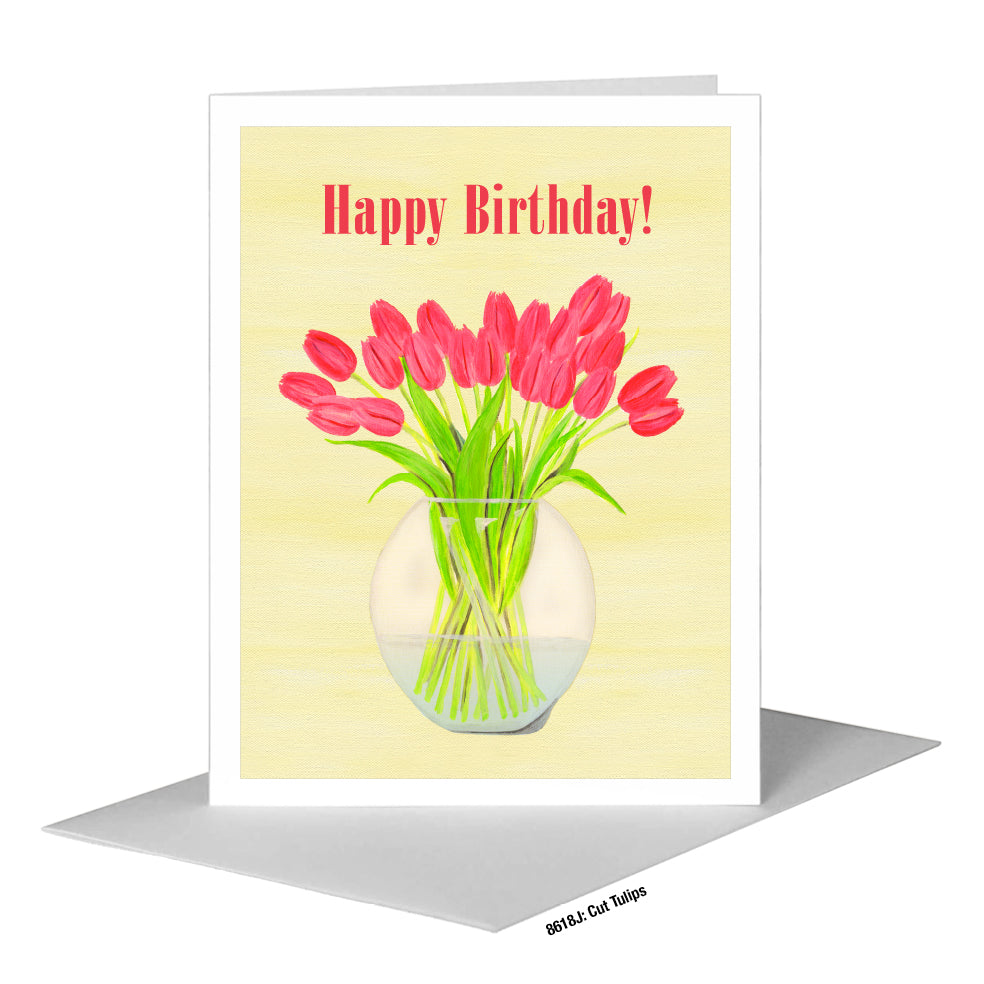 Cut Tulips, Greeting Card (#8618J), A2 Card Front, www.printedcanvas.com