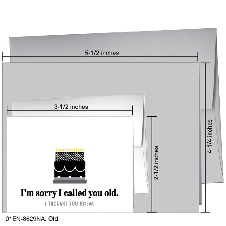 Old, Greeting Card (8629NA), Enclosure, www.printedcanvas.com