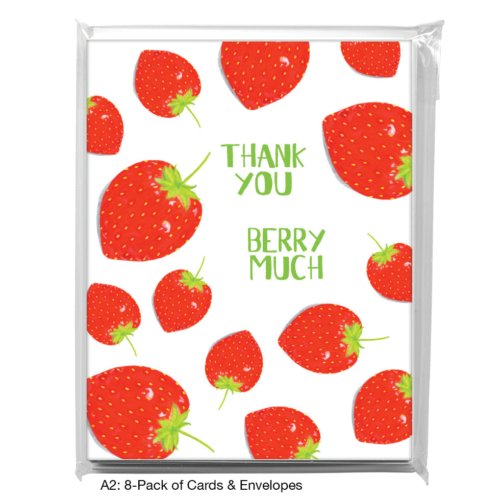 Strawberry, Greeting Card (8630D), A2 8-Pack, printedcanvas.com