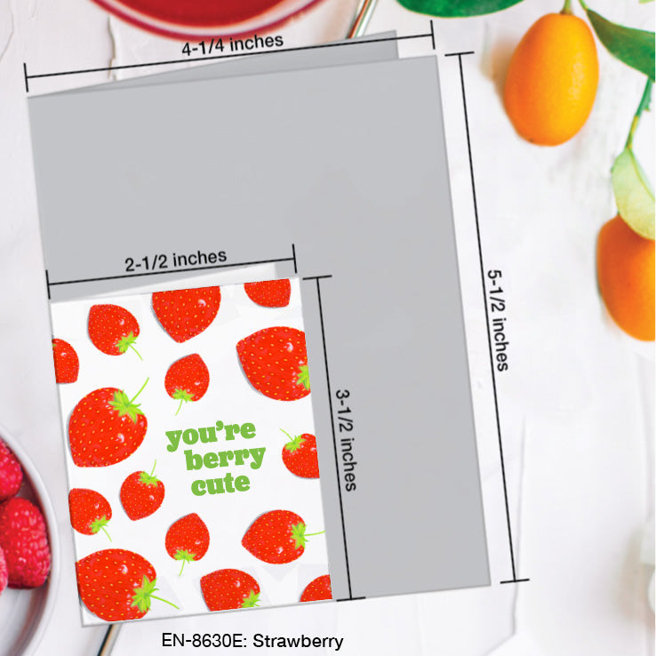 Strawberry, Greeting Card (8630E), Enclosure, www.printedcanvas.com