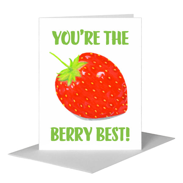 Strawberry, Greeting Card (#8630H) A2 Card Front, www.printedcanvas.com