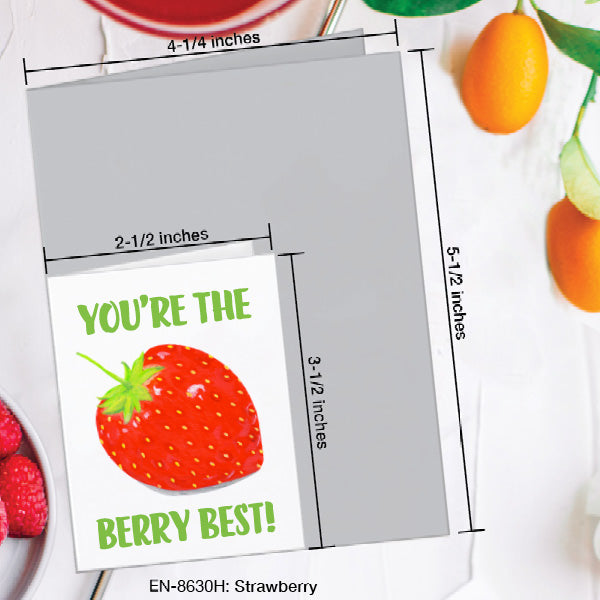 Strawberry, Greeting Card (8630H), Enclosure Card, www.printedcanvas.com