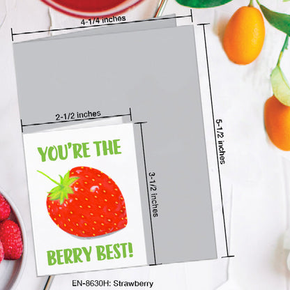 Strawberry, Greeting Card (8630H), Enclosure Card, www.printedcanvas.com