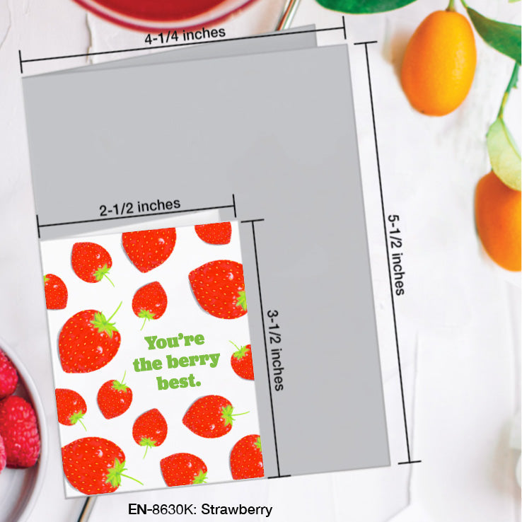 Strawberry, Greeting Card (8630K), Enclosure Card, www.printedcanvas.com