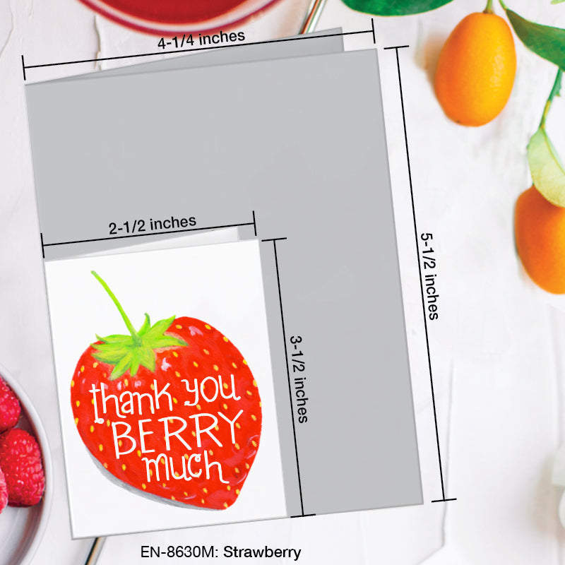 Strawberry, Greeting Card (8630M), Enclosure Card, www.printedcanvas.com