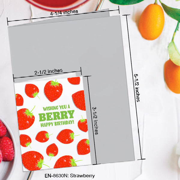 Strawberry, Greeting Card (8630N), Enclosure, www.printedcanvas.com