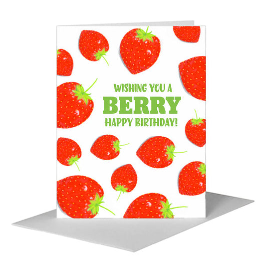 Strawberry, Greeting Card (#8630N) A2 Card Front, www.printedcanvas.com