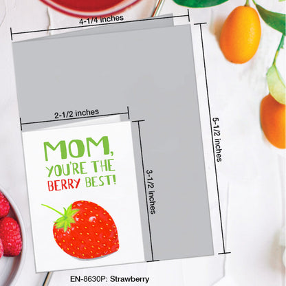 Strawberry, Greeting Card (8630P), Enclosure, www.printedcanvas.com