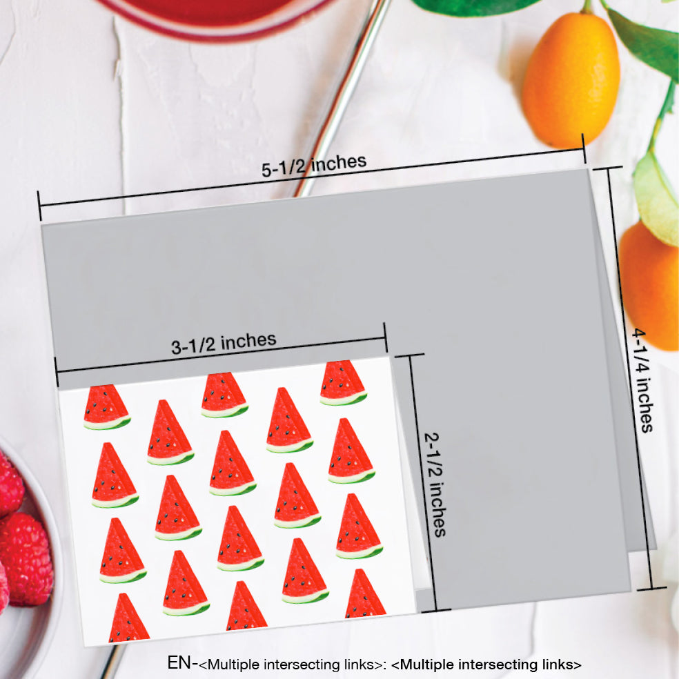 Watermelon Wedge, Greeting Card (#8631B)