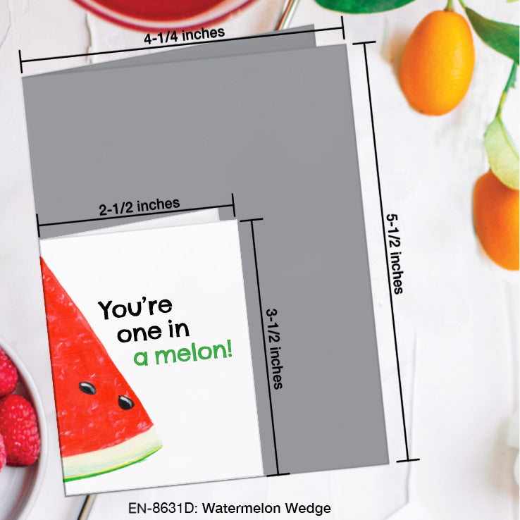 Watermelon Wedge, Greeting Card (8631D), Enclosure Card, www.printedcanvas.com
