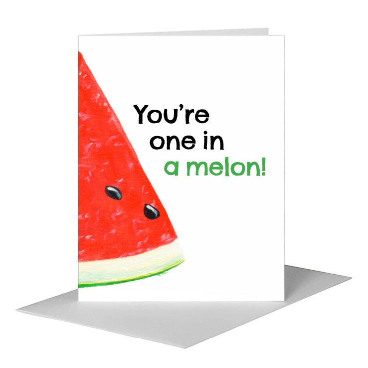 Watermelon Wedge, Greeting Card (#8631D), A2 Card Front, www.printedcanvas.com