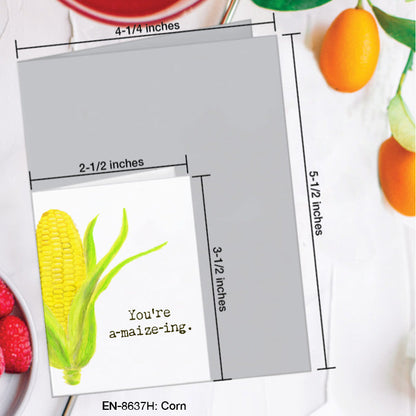Corn, Greeting Card (8637H), Enclosure, www.printedcanvas.com