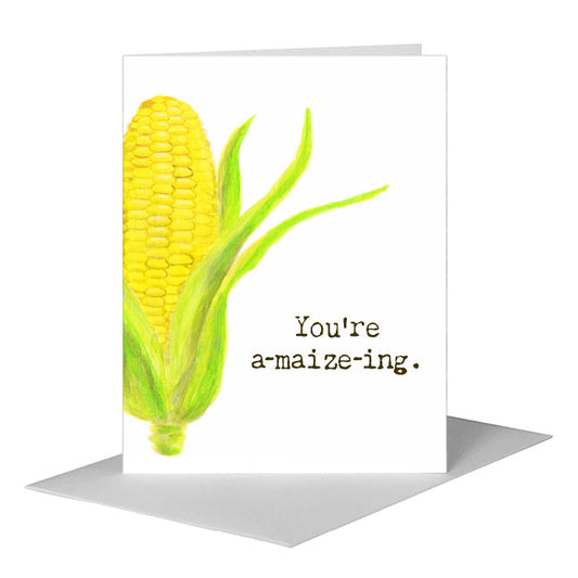 Corn, Greeting Card (#8637H) A2 Card Front, www.printedcanvas.com