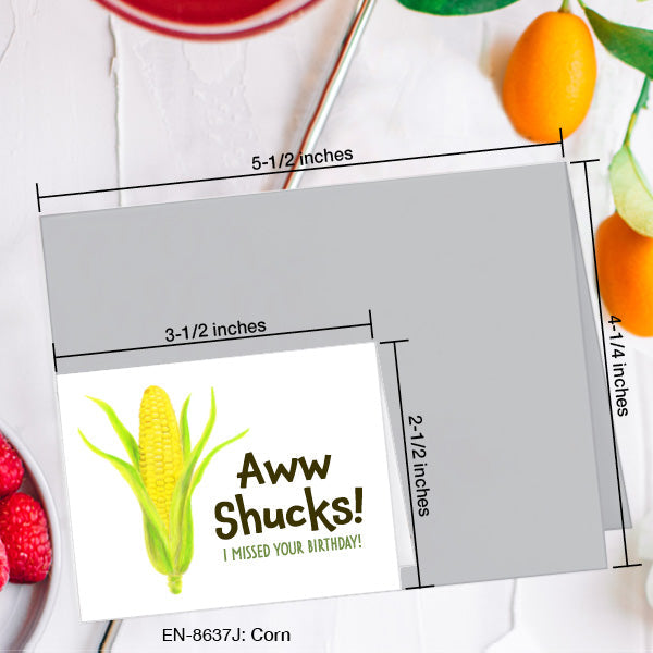 Corn, Greeting Card (8637J), Enclosure, www.printedcanvas.com
